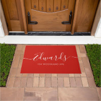 Porta Personalizada do Script Vermelho Moderno Fes