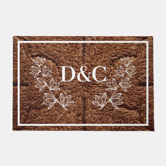 Tapete Porta personalizada inicial dupla (Frente)