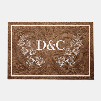 Tapete Porta personalizada inicial dupla