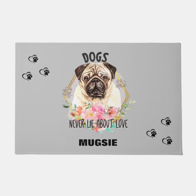 TAPETE PORTA PERSONALIZADA "PUG" (Frente)