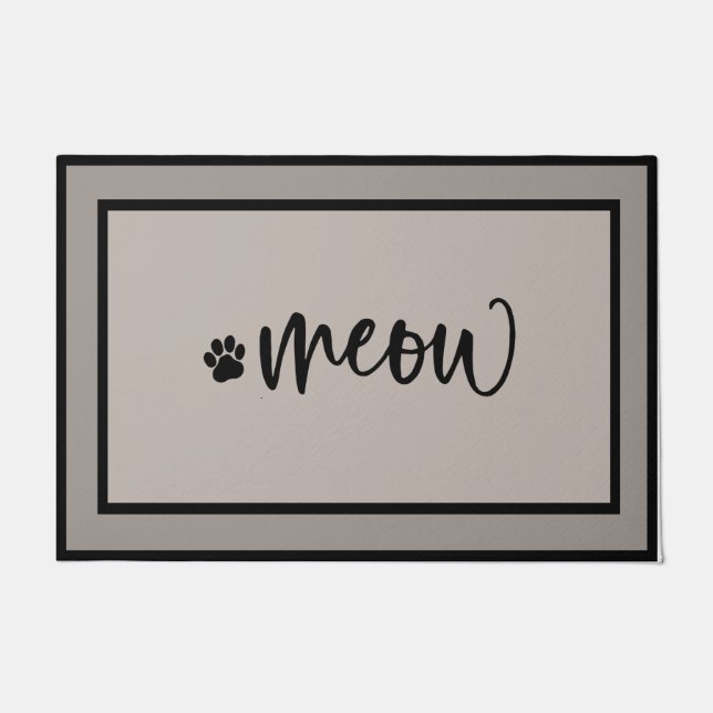 Tapete Porta Preta De Gato, Doormat Gato Engraçado (Frente)