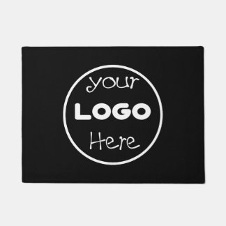 Tapete Porta Preta do Logotipo Comercial Personalizado da