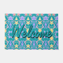 Porta Turquesa Moderna Com Um Padrão Bonito