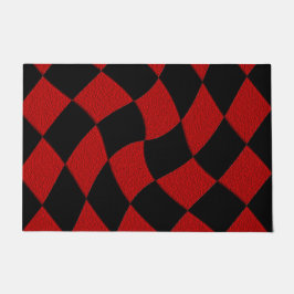 Tapete Porta Verificada com Abstrato vermelho e preto