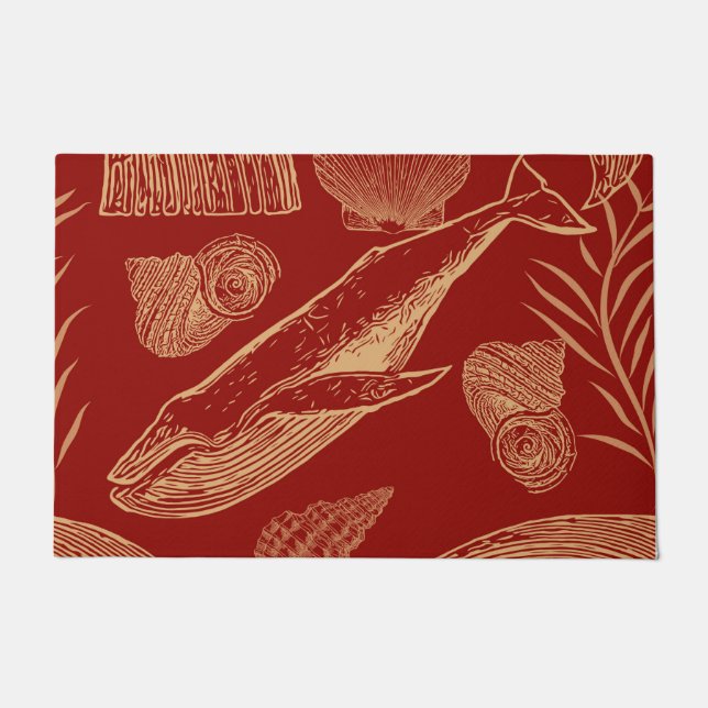 Tapete Porta Vermelha Náutica (Frente)