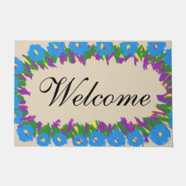 Tapete Portas Florais Azuis Bem-Vidas