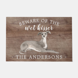 Tapete Portas Personalizadas do Cão de Greyhound Italiano