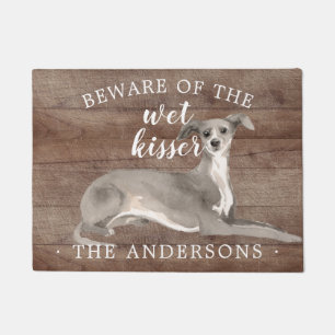 Tapete Portas Personalizadas do Cão de Greyhound Italiano