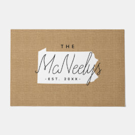 Tapete Portat do estado do Monograma da Família Pensilvân