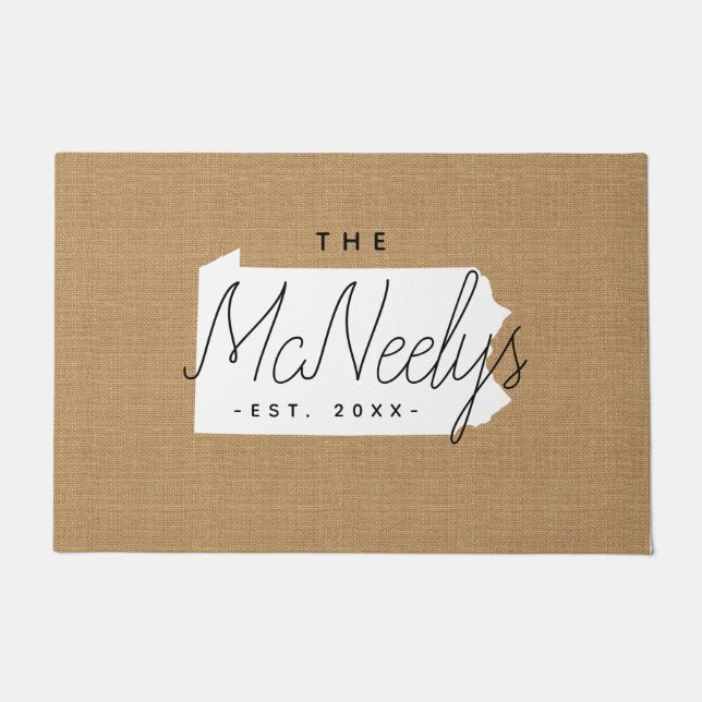 Tapete Portat do estado do Monograma da Família Pensilvân (Frente)