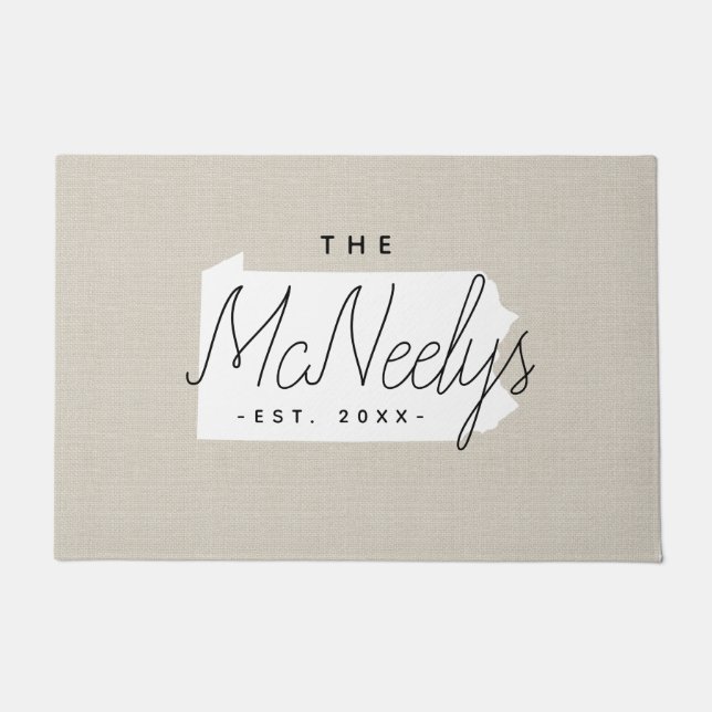 Tapete Portat do estado do Monograma da Família Pensilvân (Frente)