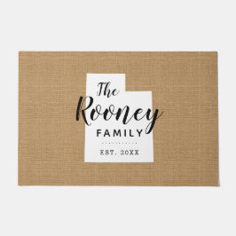 Tapete Portat do Estado do Monograma da Família Utah