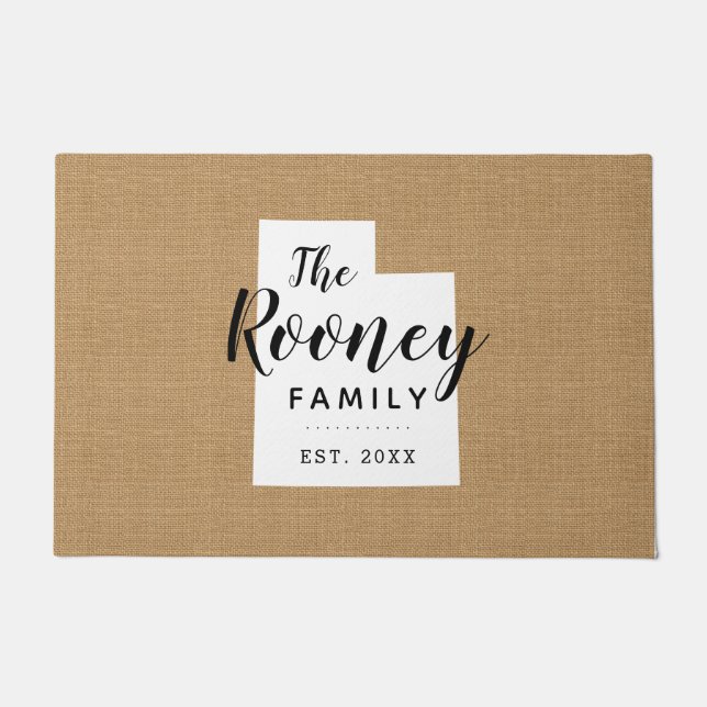 Tapete Portat do Estado do Monograma da Família Utah (Frente)