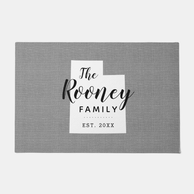 Tapete Portat do Estado do Monograma da Família Utah (Frente)