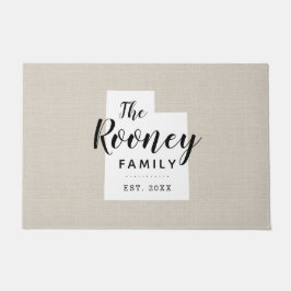 Tapete Portat do Estado do Monograma da Família Utah