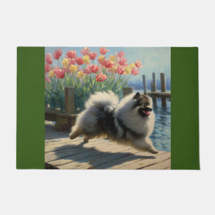 Tapete porteiro de keeshond
