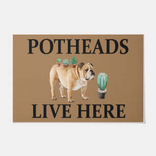 Tapete Potheads Vivem Aqui, Dog Gift Lover Buldogue