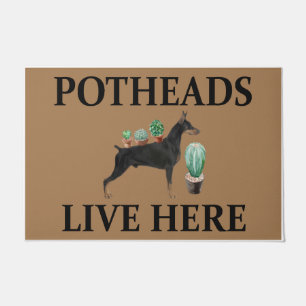 Tapete Potheads Vivem Aqui, Dog Gift Lover Doberman