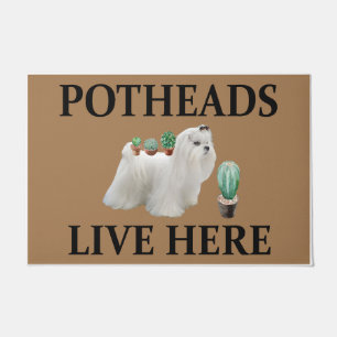 Tapete Potheads Vivem Aqui, Dog Gift Lover Maltês