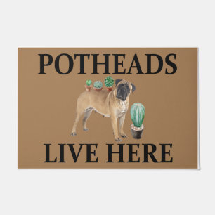Tapete Potheads Vivem Aqui, Dog Gift Lover Mastiff
