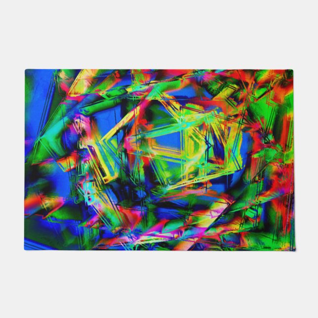 Tapete Praças manchadas torcidas, manchas verdes e colori (Frente)