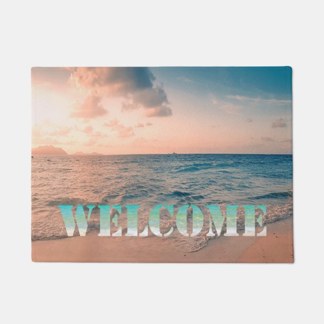 Tapete Praia, Oceano, Sunset, Bem-vindo (Frente)