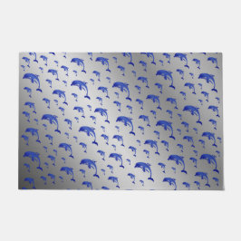 Tapete prata, golfinho, peixe, natureza, aquático, design