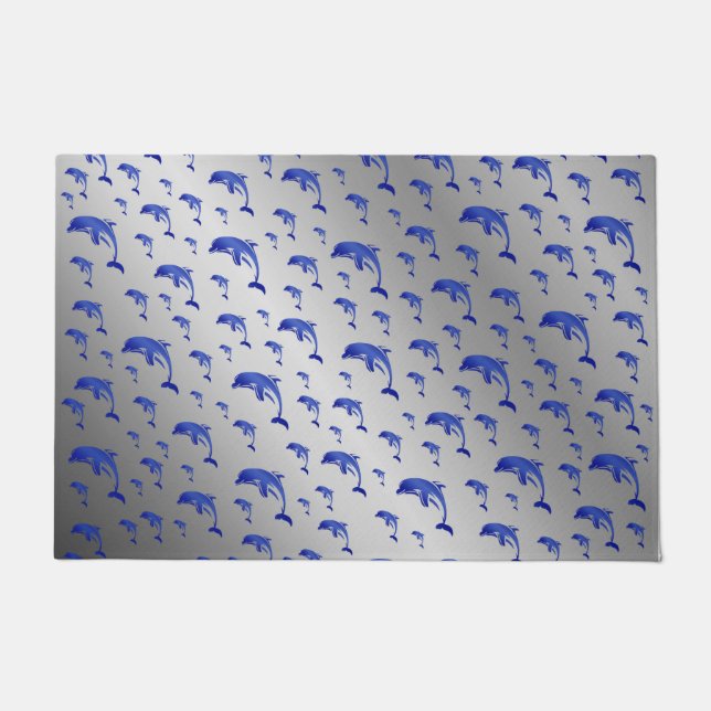 Tapete prata, golfinho, peixe, natureza, aquático, design (Frente)