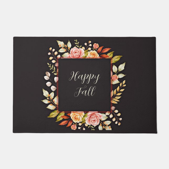 Tapete Preencher quadro floral com texto personalizável (Frente)