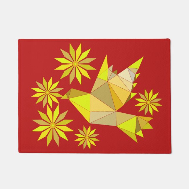 TAPETE PRESENTE DE ARTE CRIATIVA DE AVES DE FLOR (Frente)