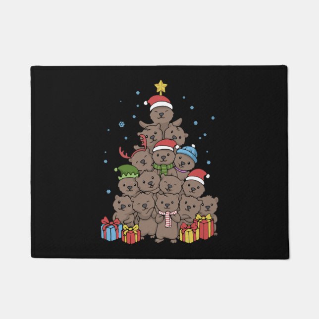 Tapete Presente de Natal Engraçado na Árvore de Natal (Frente)