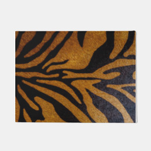 Tapete Preto & design do teste padrão do tigre de Brown