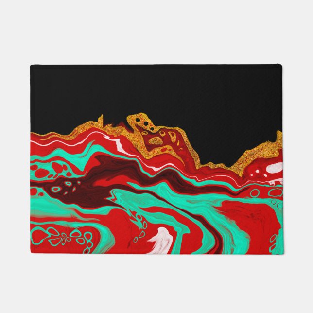 Tapete Preto, Dourado, Borgonha, Marble Artn (Frente)