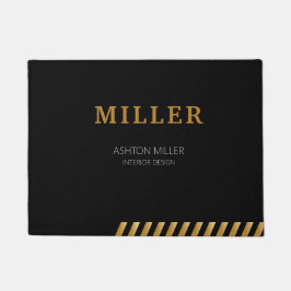 Tapete Preto E Dourado Metálico De Construção