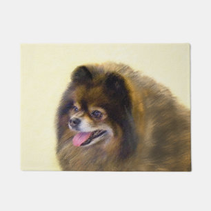 Tapete Preto e Tan de Pomeranian que pintam a arte