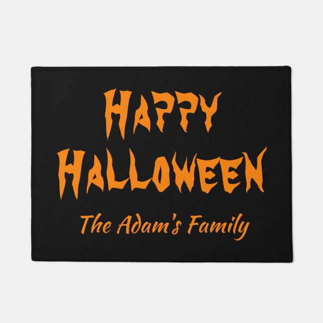 Tapete Preto Feliz Halloween Personalizado (Frente)