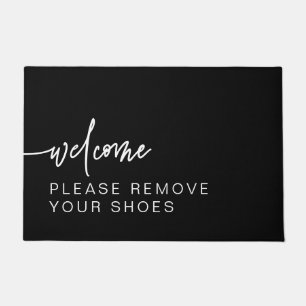 Tapete Preto Moderno Remova Seus Calçados