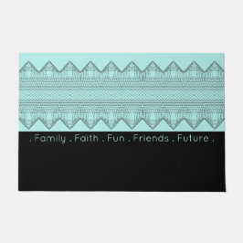 Tapete Preto Padrão Com Turquesa Brilhante