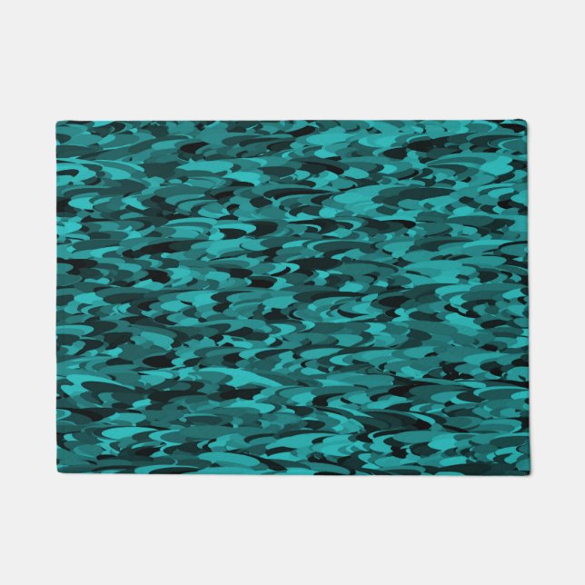 Tapete Preto-Teal do Padrão abstrato (Frente)