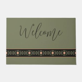 Tapete Preto Verde E Pêssego