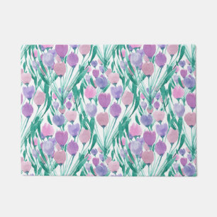Tapete Primavera Pink Tulipa Púrpura Aquarela Floral