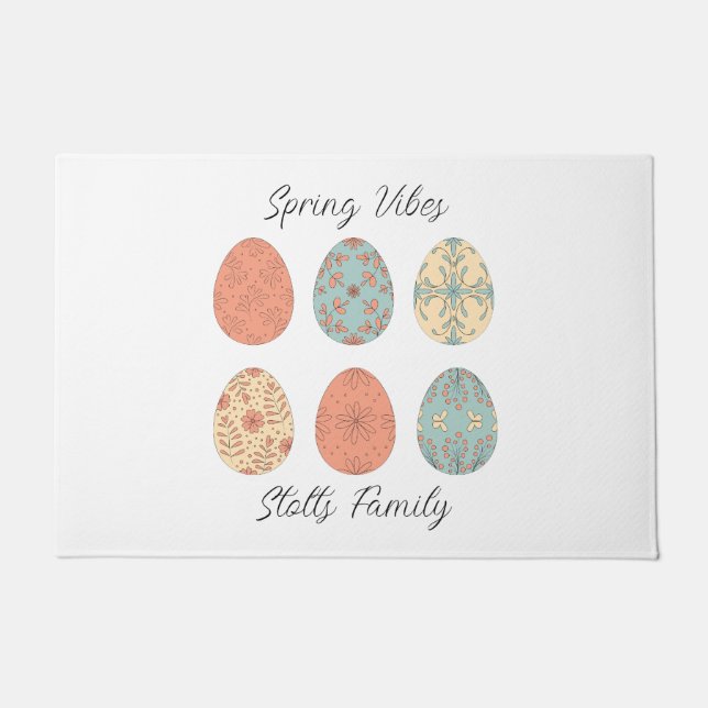 Tapete Primavera Vibes - Porta de Páscoa personalizada co (Frente)