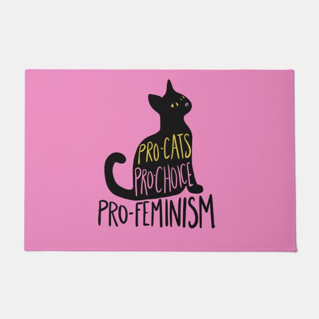 Tapete Pró-gatos Pro-Choice pró-feminismo (Frente)