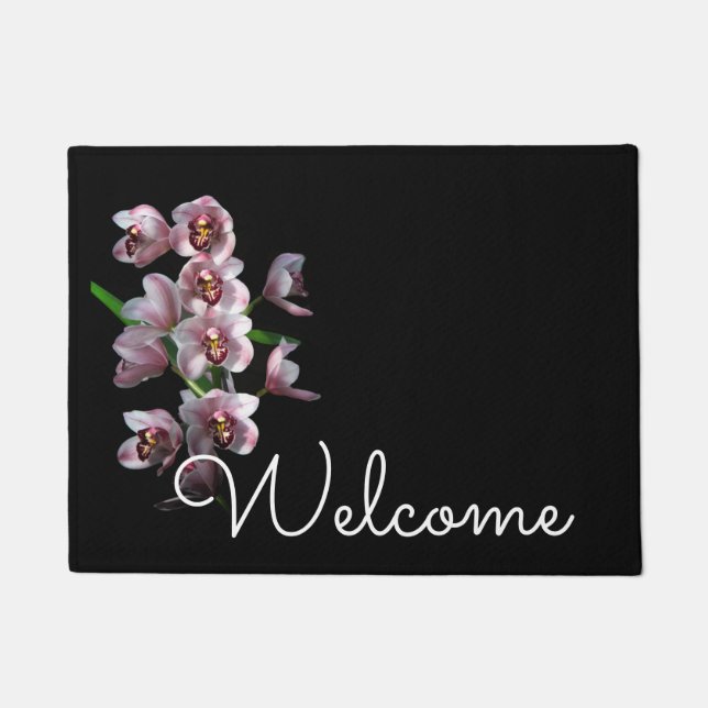 Tapete Prurido Orquídea em Preto (Frente)