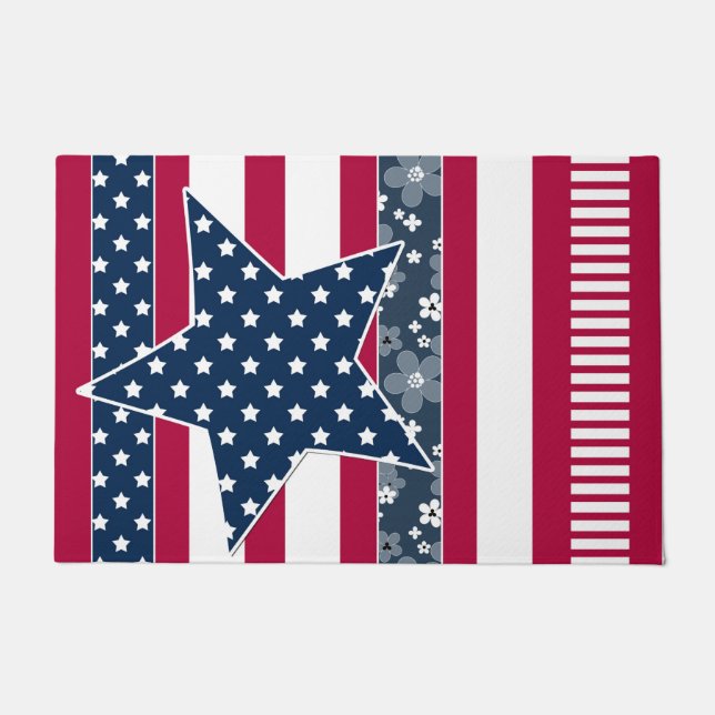 Tapete Ptriot americano tradicional bandeira cores marinh (Frente)