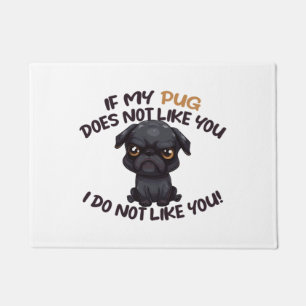 Tapete Pug com raiva (preto) - Design exclusivo