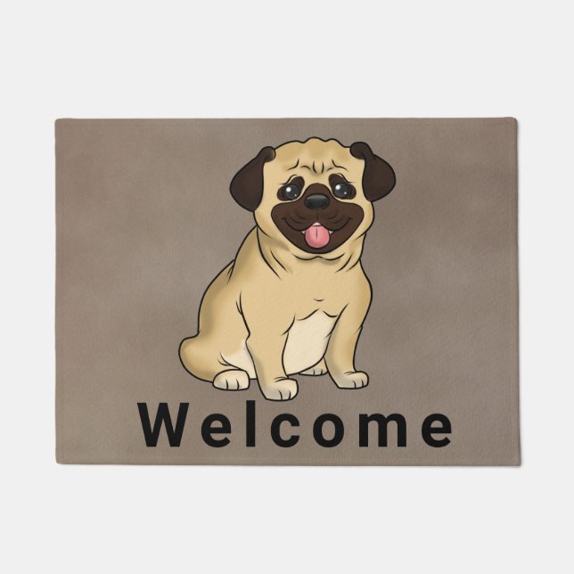 Tapete Pug Dog Welocme Door Mat (Frente)