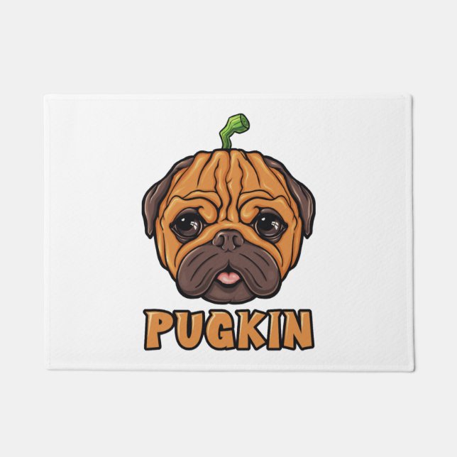 Tapete Pugkin - Pug Pumpkin do Halloween (Frente)
