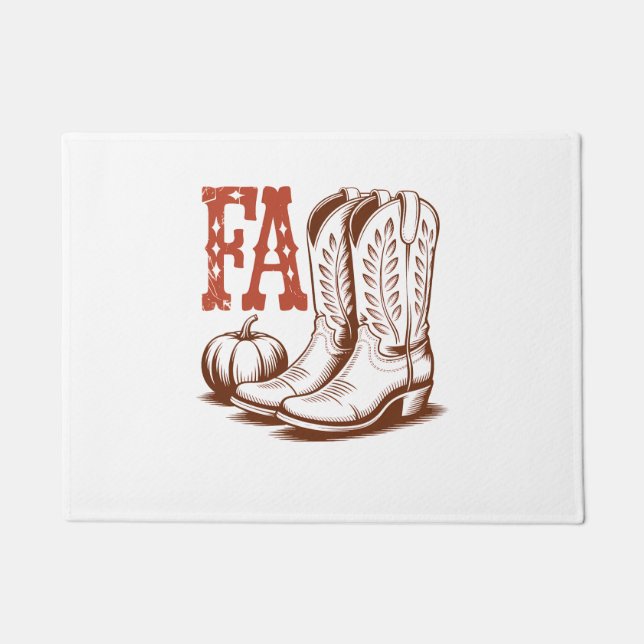 Tapete Pumpkin de Cowgirl do outono (Frente)