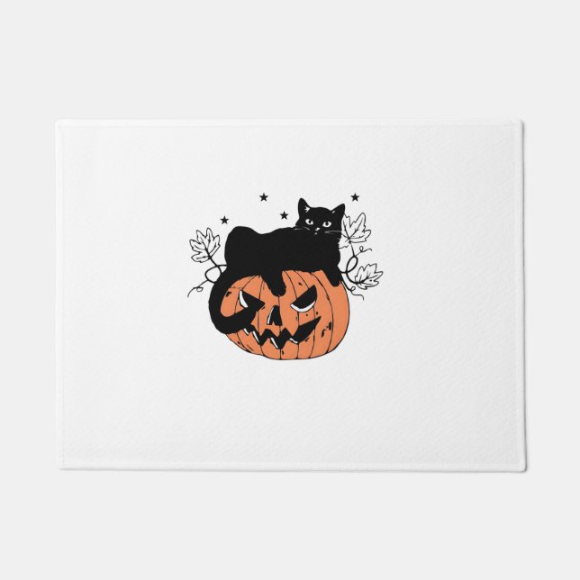 Tapete Pumpkin de Gato Negro (Frente)